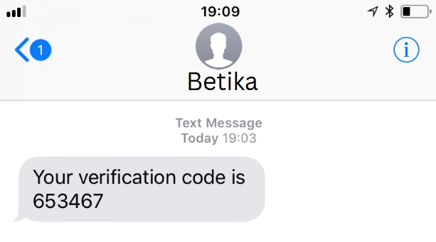 betika sms verification